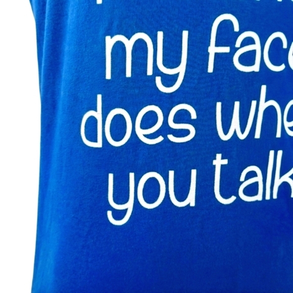 Port & Company Blue Graphic Quote T-Shirt Ring Spun Cotton Funny Sarcastic M - Picture 3 of 4